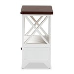 Load image into Gallery viewer, Baxton Studio Vesta Modern And Contemporary Two-Tone White And Dark Brown Finished Wood 1-Drawer End Table
