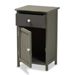 Load image into Gallery viewer, Baxton Studio Barend Mid-Century Modern Two-Tone Grey And Charcoal Finished Wood 1-Drawer Storage Cabinet
