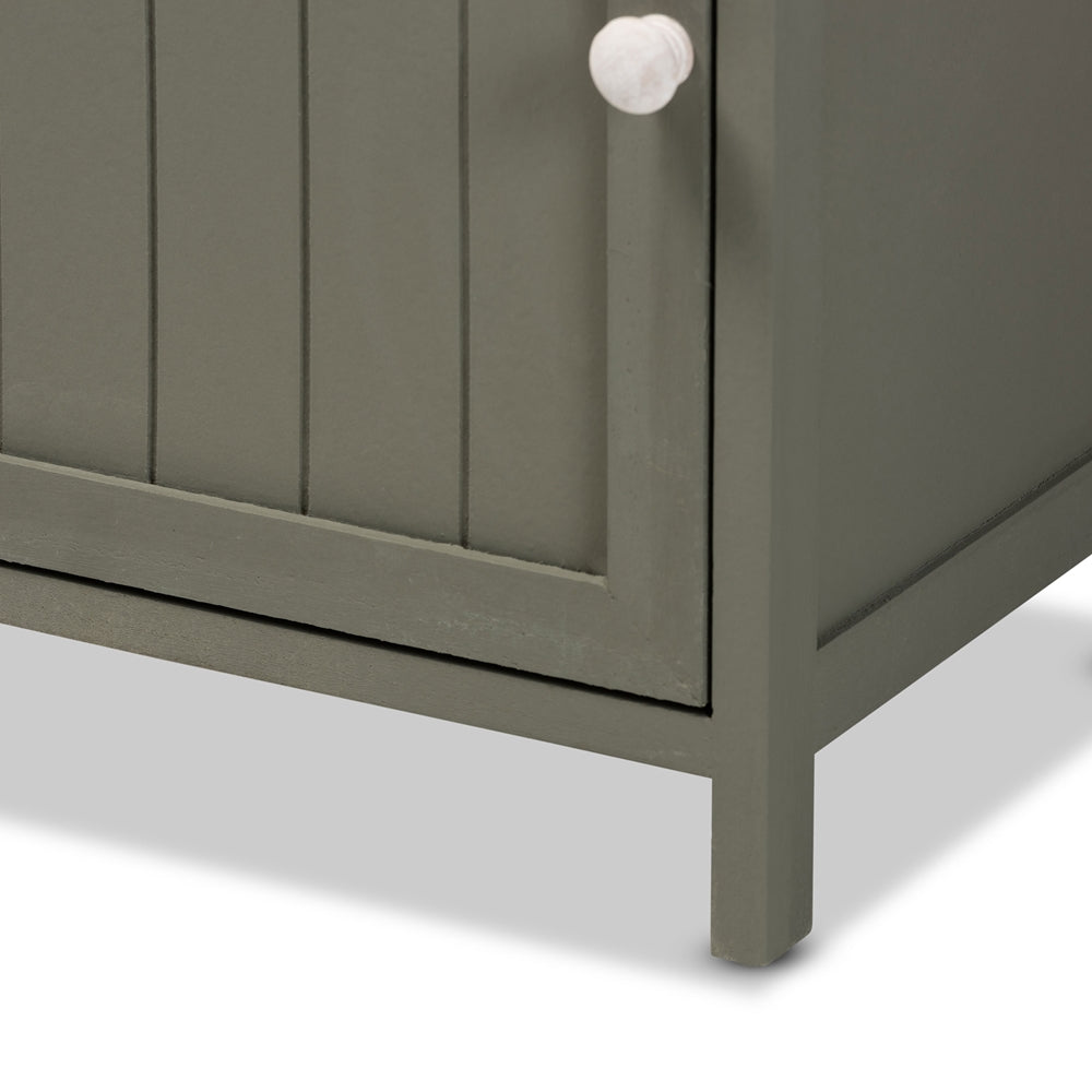 Baxton Studio Barend Mid-Century Modern Two-Tone Grey And Charcoal Finished Wood 1-Drawer Storage Cabinet