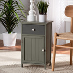 Load image into Gallery viewer, Baxton Studio Barend Mid-Century Modern Two-Tone Grey And Charcoal Finished Wood 1-Drawer Storage Cabinet
