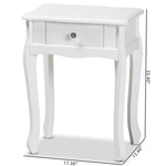 Load image into Gallery viewer, Baxton Studio Peterson Classic And Traditional White Finished Wood 1-Drawer Nightstand
