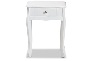 Baxton Studio Peterson Classic And Traditional White Finished Wood 1-Drawer Nightstand