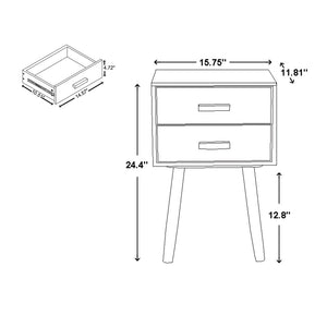 Baxton Studio Giles Modern And Contemporary Oak Brown And Multi-Colored Wood 2-Drawer Nightstand