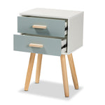 Load image into Gallery viewer, Baxton Studio Giles Modern And Contemporary Oak Brown And Multi-Colored Wood 2-Drawer Nightstand
