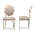 Load image into Gallery viewer, Baxton Studio Louis Traditional French Inspired Grey Fabric Upholstered And White Finished Wood 2-Piece Dining Chair Set
