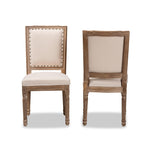 Load image into Gallery viewer, Baxton Studio Louane Traditional French Inspired Beige Fabric Upholstered And Antique Brown Finished Wood 2-Piece Dining Chair Set
