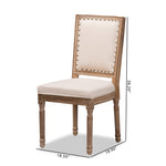 Load image into Gallery viewer, Baxton Studio Louane Traditional French Inspired Beige Fabric Upholstered And Antique Brown Finished Wood 2-Piece Dining Chair Set
