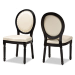 Load image into Gallery viewer, Baxton Studio Louis Traditional French Inspired Beige Faux Leather Upholstered And Black Finished Wood 2-Piece Dining Chair Set
