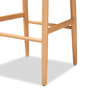 Baxton Studio Paxton Modern And Contemporary Natural Brown Finished Wood 2-Piece Bar Stool Set