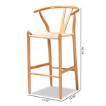 Load image into Gallery viewer, Baxton Studio Paxton Modern And Contemporary Natural Brown Finished Wood 2-Piece Bar Stool Set
