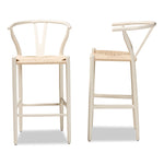 Load image into Gallery viewer, Baxton Studio Paxton Modern And Contemporary White Finished Wood 2-Piece Bar Stool Set
