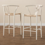 Load image into Gallery viewer, Baxton Studio Paxton Modern And Contemporary White Finished Wood 2-Piece Bar Stool Set
