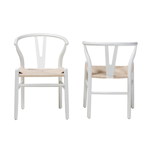 Baxton Studio Paxton Modern White Finished Wood 2-Piece Dining Chair Set