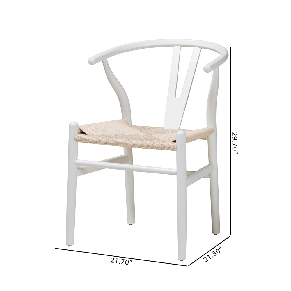 Baxton Studio Paxton Modern White Finished Wood 2-Piece Dining Chair Set