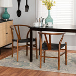 Load image into Gallery viewer, Baxton Studio Paxton Modern Walnut Brown Finished Wood 2-Piece Dining Chair Set
