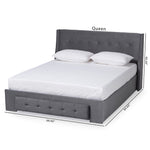 Load image into Gallery viewer, Baxton Studio Noella Modern And Contemporary Grey Velvet Fabric Upholstered Queen Size 1-Drawer Platform Storage Bed
