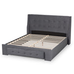 Load image into Gallery viewer, Baxton Studio Noella Modern And Contemporary Grey Velvet Fabric Upholstered Queen Size 1-Drawer Platform Storage Bed
