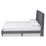 Load image into Gallery viewer, Baxton Studio Gothard Modern And Contemporary Grey Velvet Fabric Upholstered And Dark Brown Finished Wood King Size Platform Bed
