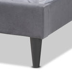 Load image into Gallery viewer, Baxton Studio Gothard Modern And Contemporary Grey Velvet Fabric Upholstered And Dark Brown Finished Wood King Size Platform Bed
