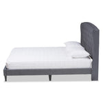 Load image into Gallery viewer, Baxton Studio Joanna Modern And Contemporay Grey Velvet Fabric Upholstered And Dark Brown Finished Wood Queen Size Platform Bed
