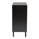 Load image into Gallery viewer, Baxton Studio Maureen Mid-Century Modern Espresso Brown Wood And Rattan 2-Door Storage Cabinet
