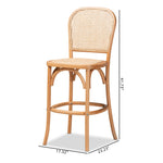 Load image into Gallery viewer, Baxton Studio Vance Mid-Century Modern Brown Woven Rattan And Wood Cane Counter Stool
