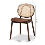 Load image into Gallery viewer, Baxton Studio Halen Mid-Century Modern Brown Woven Rattan And Walnut Brown Wood Finished 2-Piece Cane Dining Chair Set
