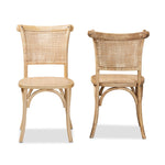 Load image into Gallery viewer, Baxton Studio Fields Mid-Century Modern Brown Woven Rattan And Wood 2-Piece Cane Dining Chair Set
