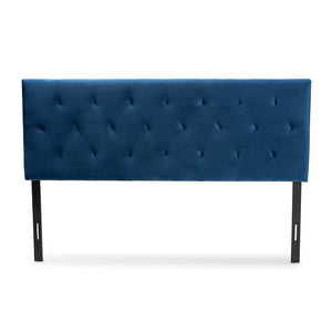 Baxton Studio Felix Modern And Contemporary Navy Blue Velvet Fabric Upholstered King Size Headboard