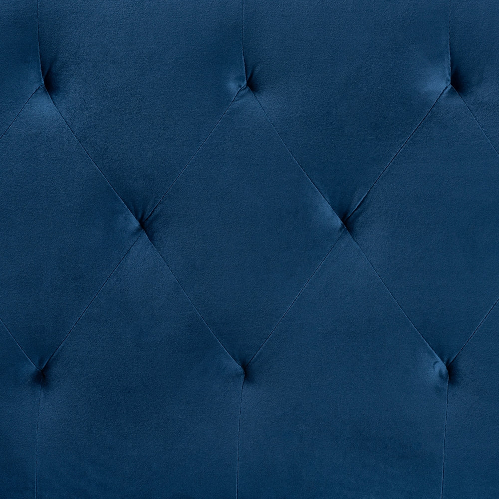 Baxton Studio Felix Modern And Contemporary Navy Blue Velvet Fabric Upholstered Queen Size Headboard