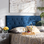 Load image into Gallery viewer, Baxton Studio Felix Modern And Contemporary Navy Blue Velvet Fabric Upholstered King Size Headboard
