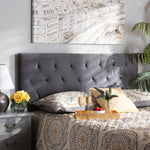 Load image into Gallery viewer, Baxton Studio Felix Modern And Contemporary Grey Velvet Fabric Upholstered King Size Headboard
