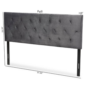 Baxton Studio Felix Modern And Contemporary Grey Velvet Fabric Upholstered Queen Size Headboard