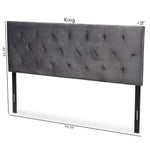 Load image into Gallery viewer, Baxton Studio Felix Modern And Contemporary Grey Velvet Fabric Upholstered King Size Headboard
