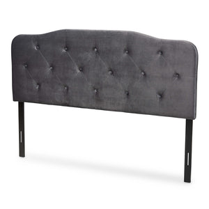 Baxton Studio Gregory Modern And Contemporary Grey Velvet Fabric Upholstered Full Size Headboard