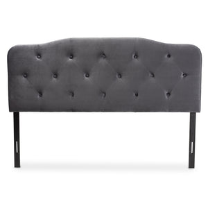 Baxton Studio Gregory Modern And Contemporary Grey Velvet Fabric Upholstered Full Size Headboard