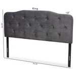 Load image into Gallery viewer, Baxton Studio Gregory Modern And Contemporary Grey Velvet Fabric Upholstered Queen Size Headboard
