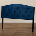 Load image into Gallery viewer, BAXTON STUDIO LEONE MODERN AND CONTEMPORARY NAVY BLUE VELVET FABRIC UPHOLSTERED KING SIZE HEADBOARD
