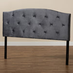 Load image into Gallery viewer, BAXTON STUDIO LEONE MODERN AND CONTEMPORARY GREY VELVET FABRIC UPHOLSTERED FULL SIZE HEADBOARD
