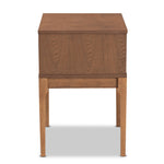 Load image into Gallery viewer, Baxton Studio Ramiel Mid-Century Modern Ash Walnut Finished Wood And Rattan 1-Drawer Nightstand
