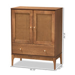 Load image into Gallery viewer, Baxton Studio Ramiel Mid-Century Modern Ash Walnut Finished Wood And Rattan 1-Drawer Sideboard
