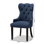 Load image into Gallery viewer, Baxton Studio Fabre Modern Transitional Navy Blue Velvet Fabric Upholstered And Dark Brown Finished Wood 2-Piece Dining Chair Set
