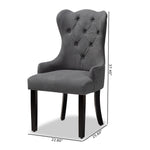 Load image into Gallery viewer, Baxton Studio Fabre Modern Transitional Grey Velvet Fabric Upholstered And Dark Brown Finished Wood 2-Piece Dining Chair Set
