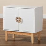 Load image into Gallery viewer, Baxton Studio Kamana Modern And Contemporary Two-Tone White And Oak Brown Finished Wood And Gold Metal 2-Door Storage Cabinet
