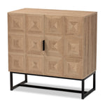 Load image into Gallery viewer, Baxton Studio Darien Modern And Contemporary Natural Brown Finished Wood And Black Metal 2-Door Storage Cabinet
