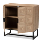 Load image into Gallery viewer, Baxton Studio Darien Modern And Contemporary Natural Brown Finished Wood And Black Metal 2-Door Storage Cabinet
