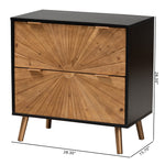 Load image into Gallery viewer, Baxton Studio Richardson Mid-Century Transitional Two-Tone Black And Natural Brown Finished Wood 2-Drawer Storage Cabinet
