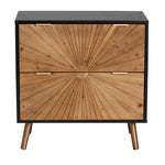 Load image into Gallery viewer, Baxton Studio Richardson Mid-Century Transitional Two-Tone Black And Natural Brown Finished Wood 2-Drawer Storage Cabinet
