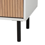 Load image into Gallery viewer, Baxton Studio Karima Mid-Century Modern Two-Tone White And Natural Brown Finished Wood And Black Metal 5-Drawer Storage Cabinet
