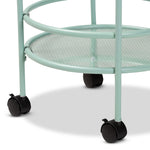 Load image into Gallery viewer, BAXTON STUDIO NEWELL MID-CENTURY MODERN MINT GREEN FINISHED METAL 2-TIER KITCHEN CART
